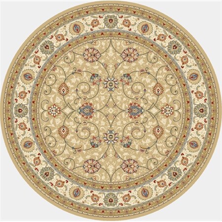 Dynamic Rugs Ancient Garden 7.10 Round 57120-2464 Rug - Light Gold/Ivory ANR8571202464